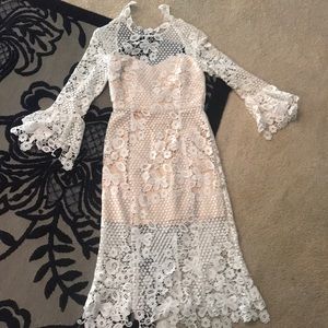 free people white & nude dress